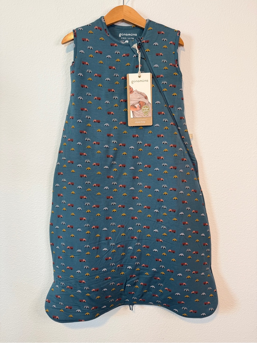 Gunamuna Bamboo Sleep Sack 2.5 TOG Cars Sold Out Rare Print NWT 9-18M WonderZip
